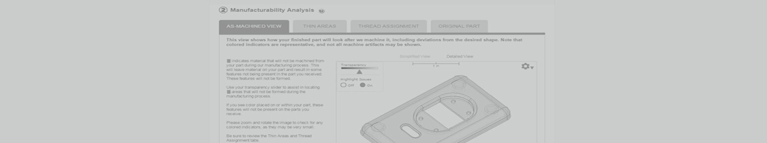 DFM feedback on machining quote 