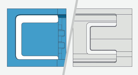 Undercut for molded part illustration