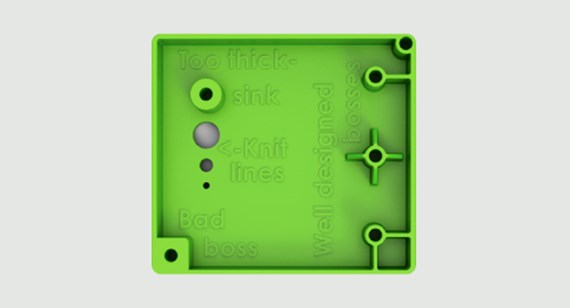 Design Cube features several plastic boss designs