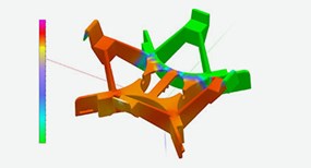 Color coding of mold flow analysis